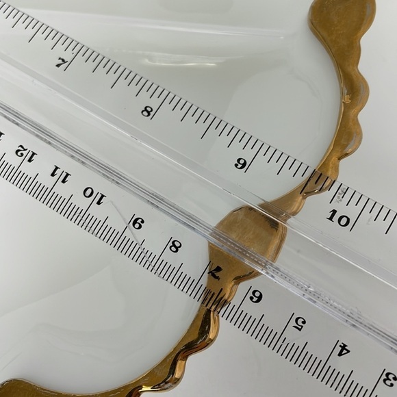 Milk Glass Gold Trim Divided Dish - Picture 6 of 6